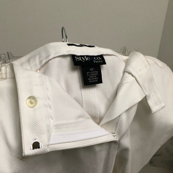 White Style&Co Petite Pants (12P) - Picture 3 of 8